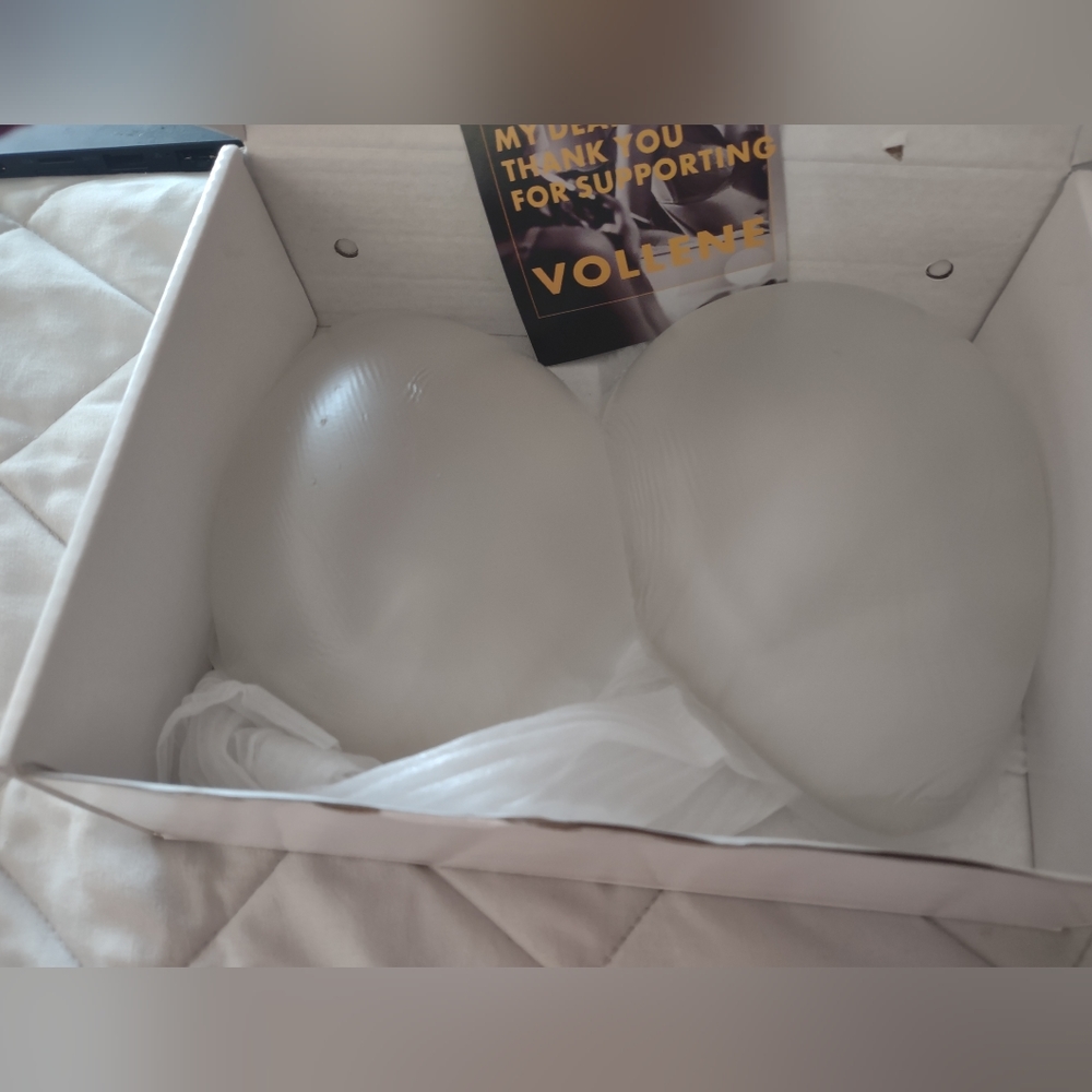 Vollence One Pair Silicone Breast Forms Fake Boobs (C cup, transparent)